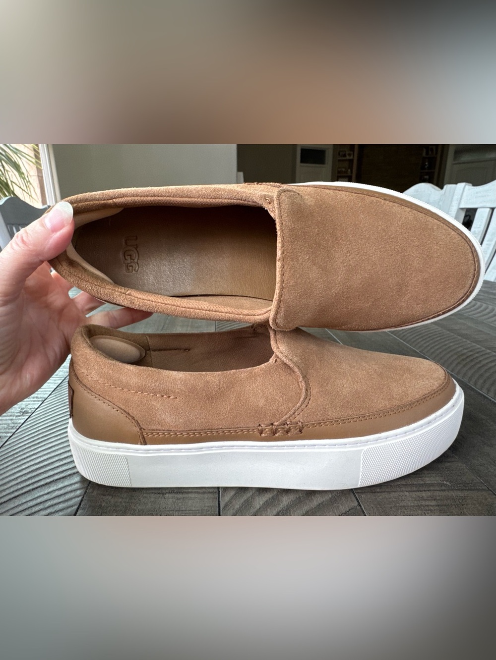 UGG Chestnut UGG Zilo Slip-On Suede Sneakers Women’s Size 8